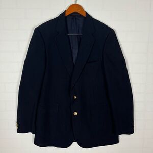 Vintage English Manor Mens Navy Blue Suit Jacket Size 43L